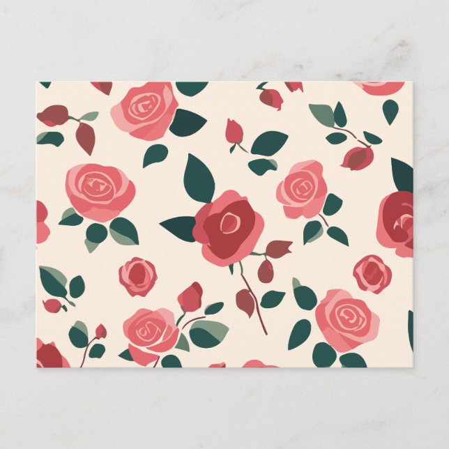 Rote Rose Feiertagspostkarte (Vorderseite)