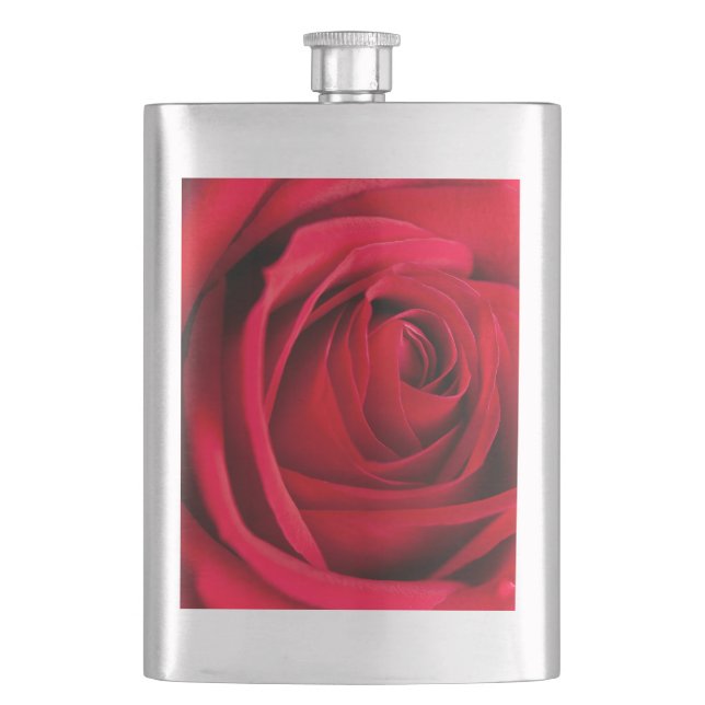 Rote Rose Flachmann (Vorderseite)