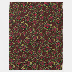 rote Rose Fleecedecke