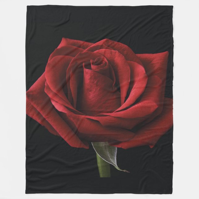 Rote Rose Fleecedecke (Vorderseite)
