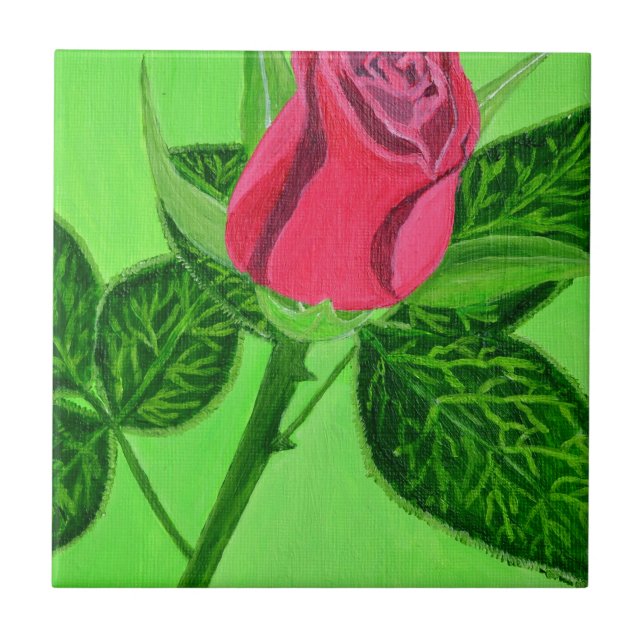 Rote Rose Fliese (Vorderseite)