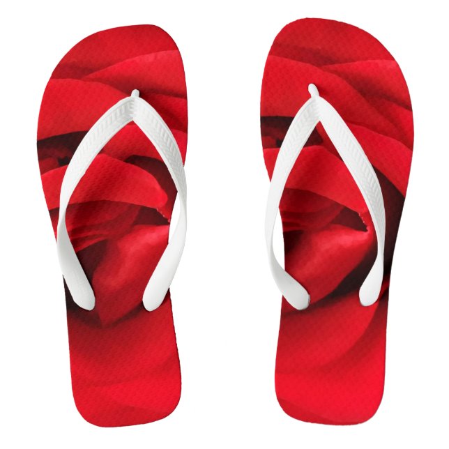 Rote Rose Flip Flops (Fußbett)