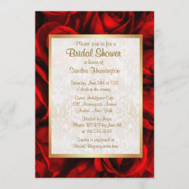 Rote Rose Floral Brautparty Einladung