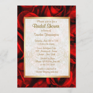 Rote Rose Floral Brautparty Einladung