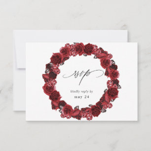 Rote Rose Floral & Crystal UAWG RSVP Karte