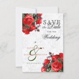 Rote Rose Floral Save the Date