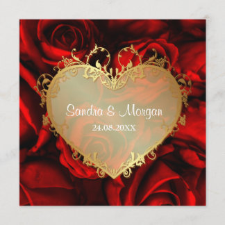 Rote Rose Floral Wedding Einladung
