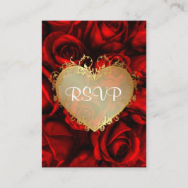 Rote Rose Floral Wedding RSVP Begleitkarte
