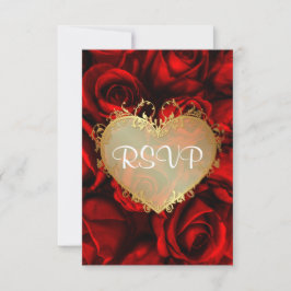 Rote Rose Floral Wedding RSVP Karte
