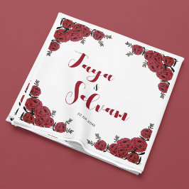 Rote Rose Floral Wedding Theme Serviette