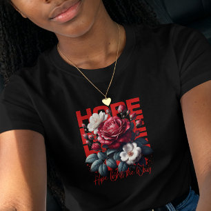 Rote Rose Florale Hoffnung Inspirierende Botanik T-Shirt