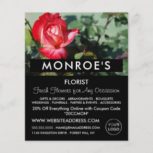 Rote Rose, Florist, Floristrische Werbung Flyer