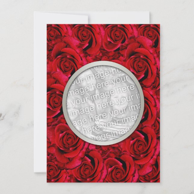 Rote Rose Foto Brautpaare Brautpaare Einladung (Vorderseite)