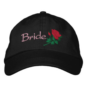 Rote Rose für die bestickte Hochzeitskappe Baseballkappe