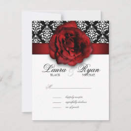 Rote Rose für die Hochzeitskarte RSVP Karte