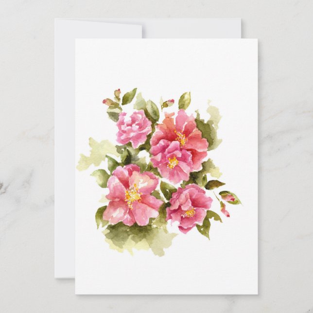 Rote Rose für Monogramm Dankeskarte (Vorderseite)