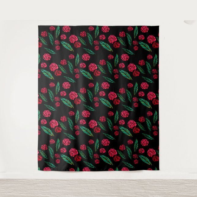 Rote Rose Gardener Wandteppich (Vorderseite)