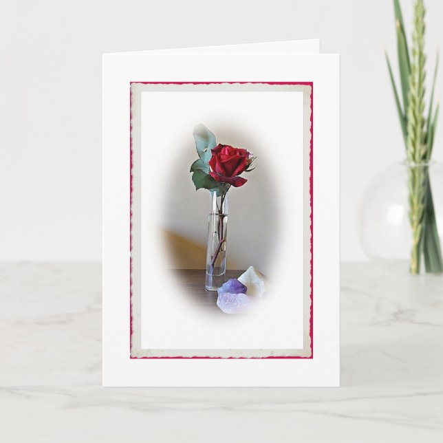 Rote Rose Geburtstagkarte Karte (Vorderseite)