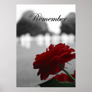 Rote Rose Gedenktag Poster