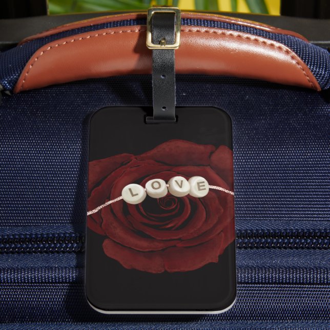 Rote Rose Gepäckanhänger (Vorderseite Insitu 2)