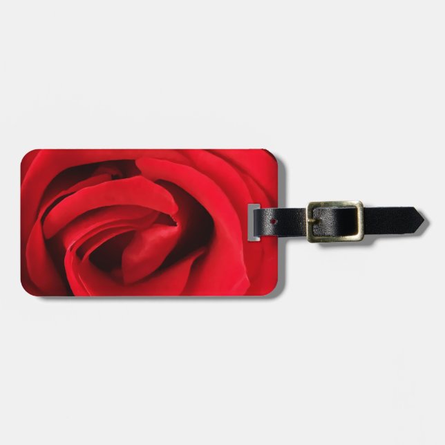 Rote Rose Gepäckanhänger (Vorderseite horizontal)