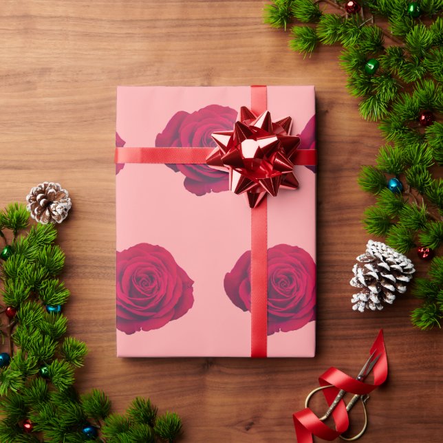 Rote Rose Geschenkpapier (Feiertagsgeschenk)