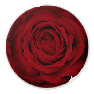 Rote Rose Glamour Custom Schrank Schubladenknöpfe Keramikknauf