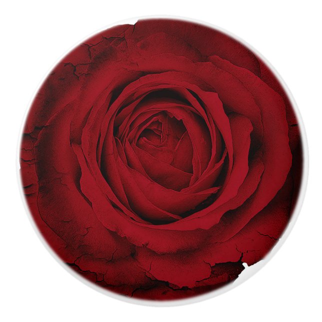 Rote Rose Glamour Custom Schrank Schubladenknöpfe Keramikknauf (Vorderseite)