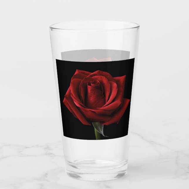 Rote Rose Glas (Vorderseite)