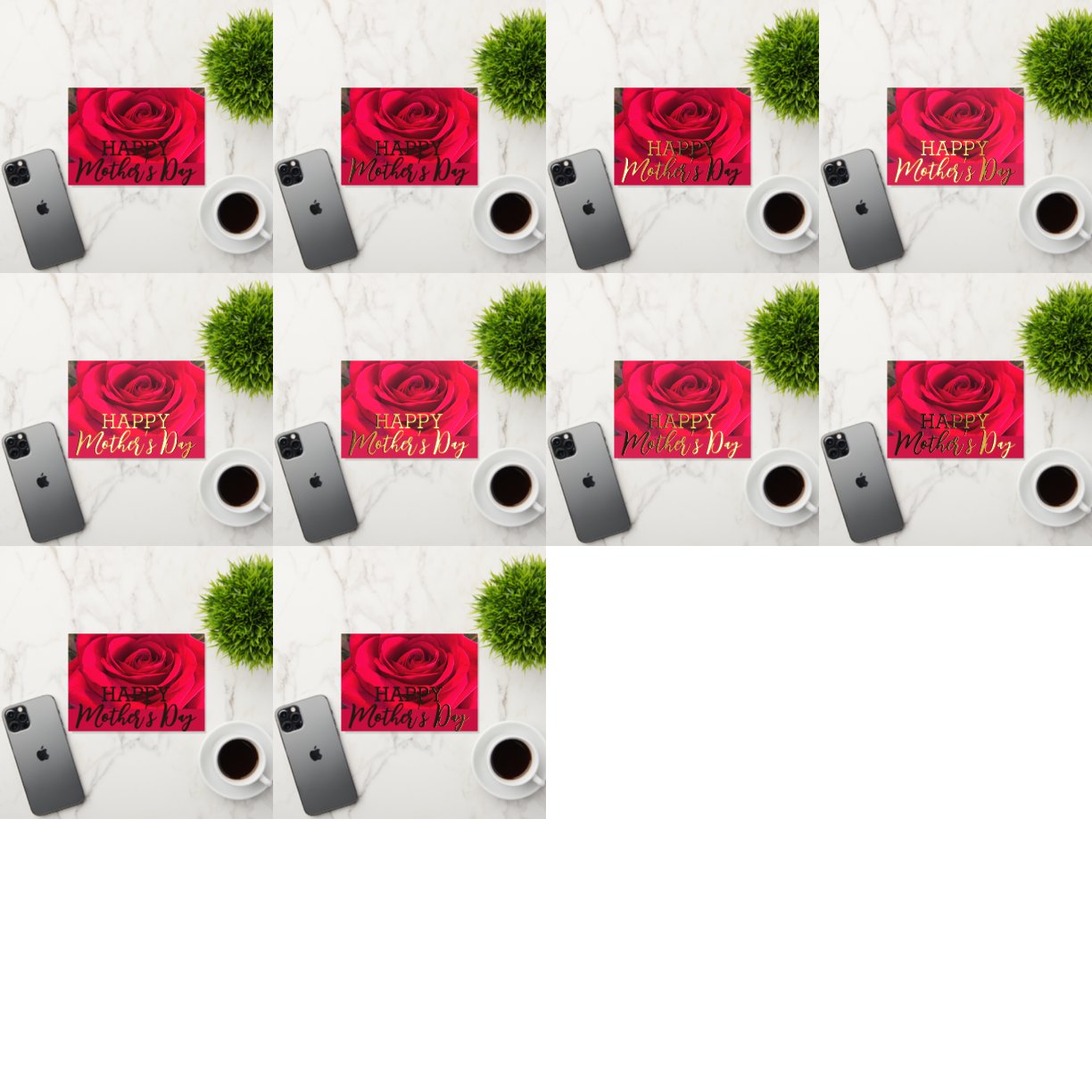 Rote Rose Glücklich Muttertag Real Gold