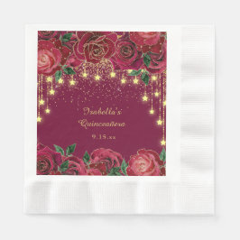 Rote Rose Gold Star String Light Stars Quinceañera Serviette
