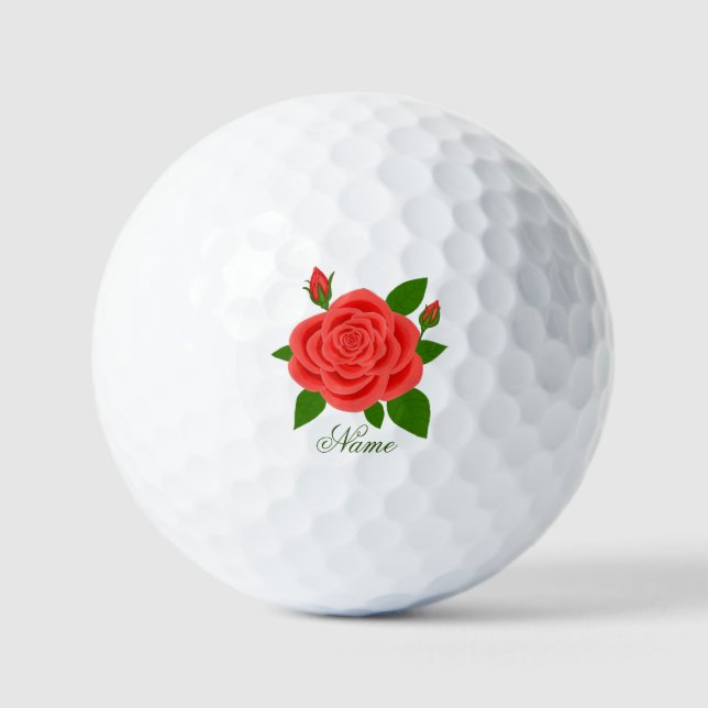 Rote Rose Golfball (Vorderseite)
