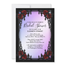 Rote Rose Gothic Brautparty mit Registrierungsinfo