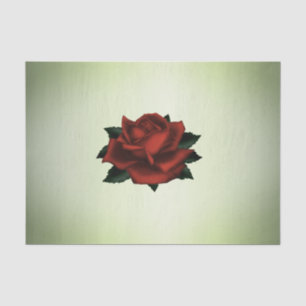 Rote Rose Gothic Green Seidenpapier