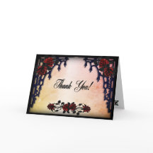 Rote Rose Gothic Wedding Blank Inside Peach