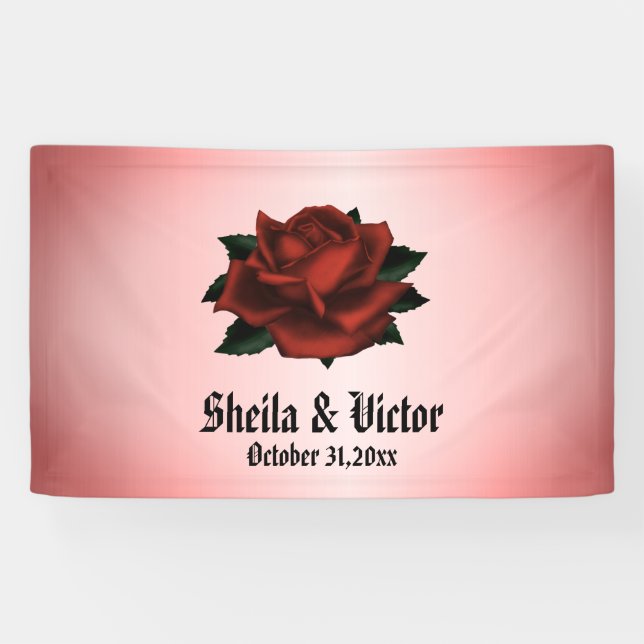 Rote Rose Gothic Wedding Personal Banner (Horizontal)