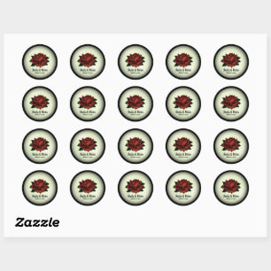 Rote Rose Gothic Wedding Personal Green Stickers