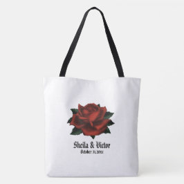 Rote Rose Gothic Wedding Personal Tote Bag