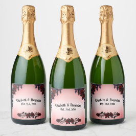 Rote Rose Gothic Wedding Personalisiert Sparkling