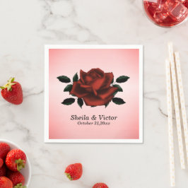 Rote Rose Gothic Wedding Serviette