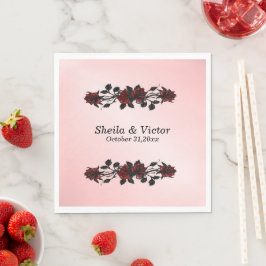 Rote Rose Gothic Wedding Serviette