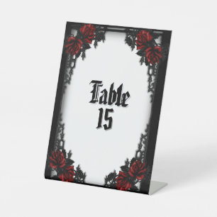 Rote Rose Gothic White Sockelschild