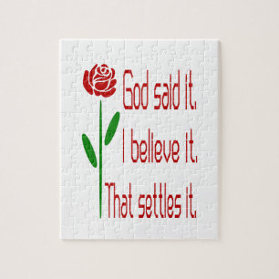 Rote Rose Gott hat es gesagt, ich glaube es, das i Puzzle