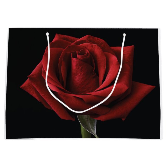 Rote Rose Große Geschenktüte (Vorderseite)