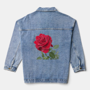 Rote Rose - Handmalerei Jeansjacke