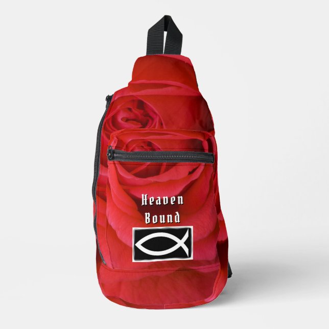 Rote Rose Heaven Bound Crossbody Bag (Vorderseite)