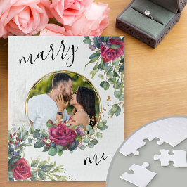 Rote Rose heiraten Me Script Vorschlag Foto Puzzle