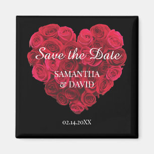 Rote Rose Herz Save the Date Magnet