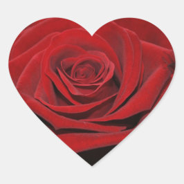 Rote Rose - Herzförmige Aufkleber