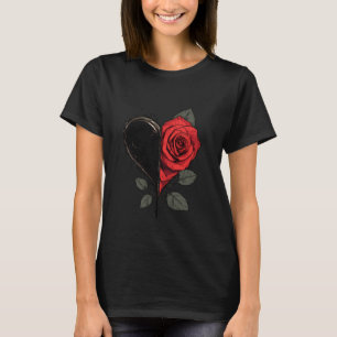 Rote Rose Herzstück Blume Botanistischer Garten Gä T-Shirt